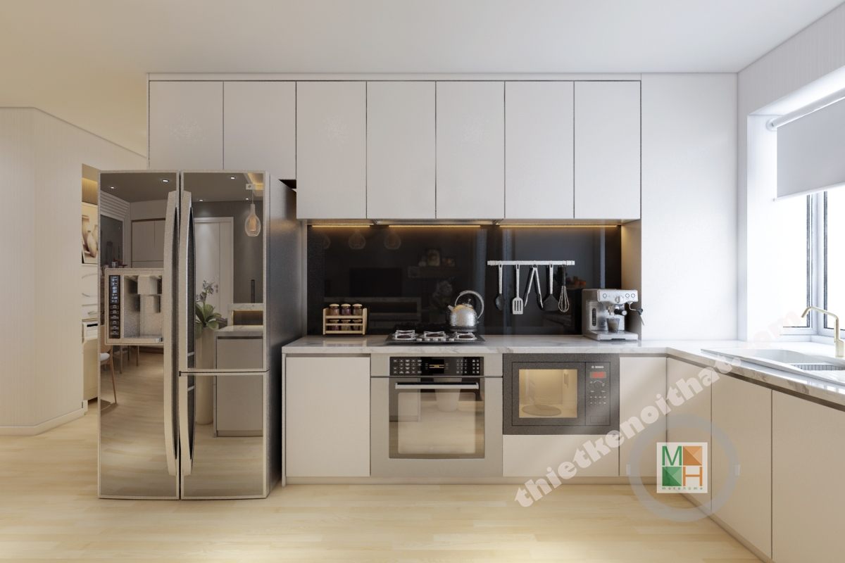 Kính màu ốp bếp màu đen tại Hồ Chí Minh